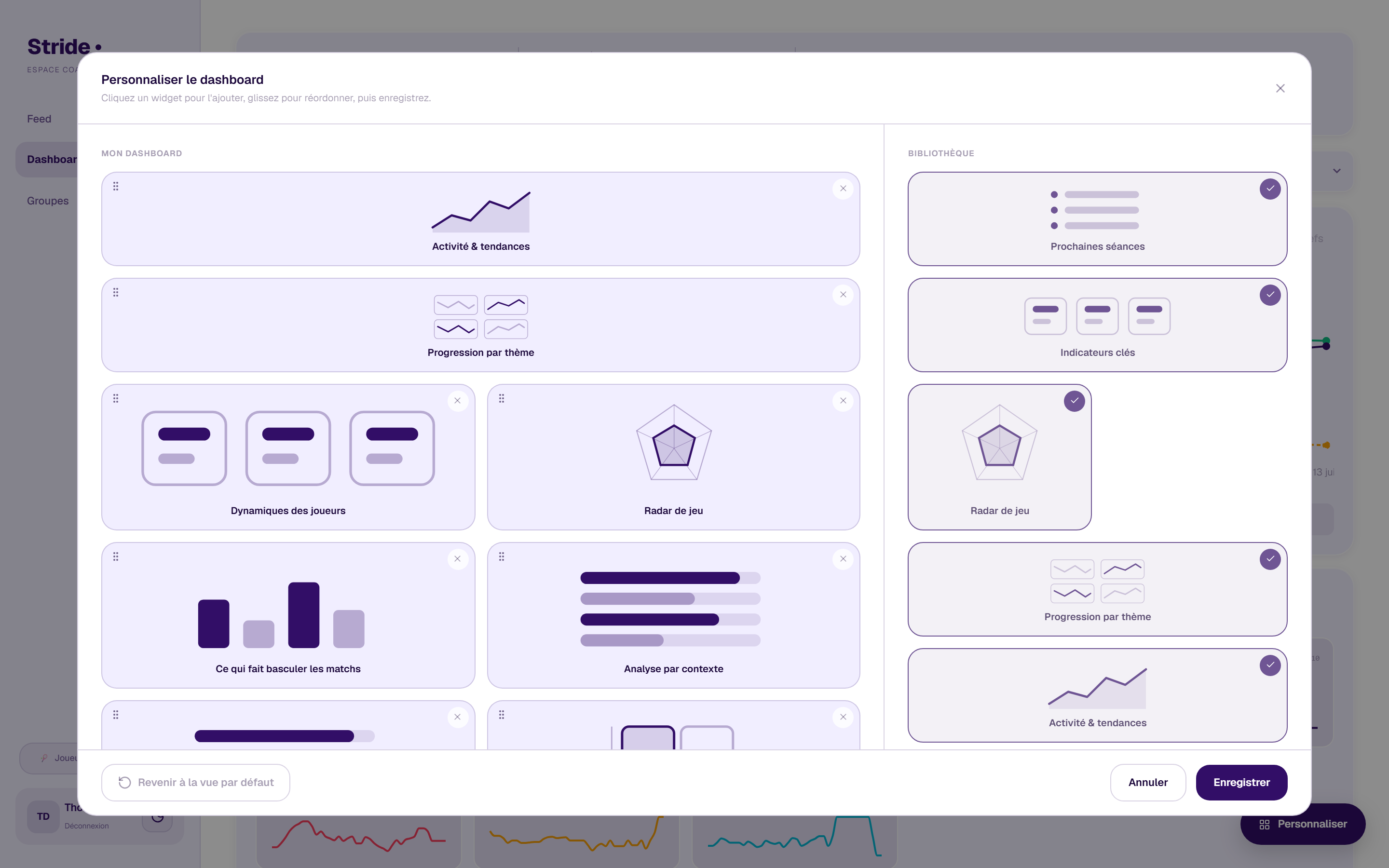 Dashboard modulable